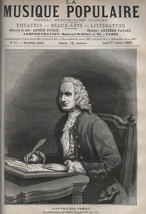 Portrait of Jean Philippe Rameau (1683-1764) - Portrait of Jean-Philippe (Jean Philippe) Rameau (1683-1764), French composer - engraving in “La musique populaire””” illustrious weekly newspaper - 1882