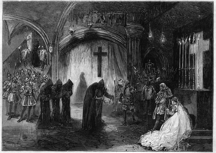 Representation of “” Marie Tudor”” drama in three days and prose by Victor Hugo, at the Theatre de la porte Saint Martin (Saint-Martin) in Paris in 1873.