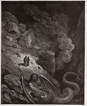 The Divine Comedy, Inferno, Canto 17: Geryon, symbol of deceit - by Dante Alighieri, 1885