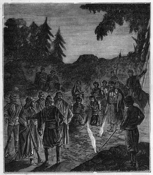 Ateshgah of Baku - Atechgah (fire house near Baku) (fire worshippers temple in Azerbaijan) Engraving in “” Sciences available to all - popular physics and chemistry”” by Alexis Clerc - End of 19th century. Private collection.