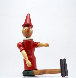 Wooden puppet from Pinocchio, Italy 1950.
