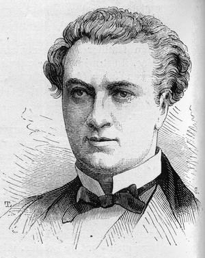 Portrait of Jules Laroche, French comedian, member of the Comedie Francaise from 1870 to 1893. Engraving in “” Le Monde Illustré”” n¡1168 of 16 August 1879.