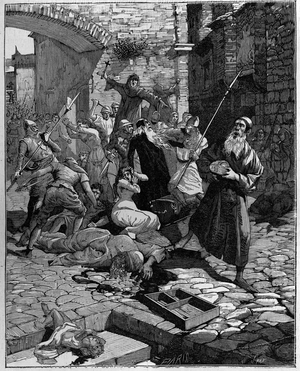 Jews stripped of their property and hunted from France in the 13th century.