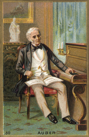 Portrait of Daniel François Esprit Auber (1782-1871), French composer. Chromolithography 19th century.