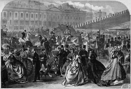London, view of Regent Street in the afternoon, a vast avenue in the West End district, drawn by the achitect John Nash from 1817 to 1823, for a public development plan. In “” L'univers illustré””, on 06/10/1866.