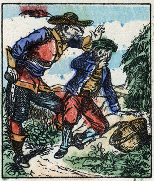 Illustration of the tale "Raminagrobis and the Mice" late 19th century (print)