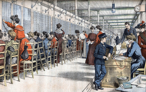 Women Operators at the Bureau Central de l'Opera Telephone Exchange, from 'Le Petit Journal', published 17th April 1904 (engraving)