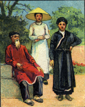 Annamite costumes at Annam, 1936 (chromo)