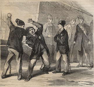 Pugilat scene at the Toulon Bagne in the 19th century“Histoire des bagnes depuis leur création à nos jours" by Pierre Zaccone.