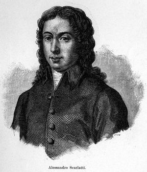 Portrait of Alessandro Scarlatti (1660 - 1725), Italian composer.