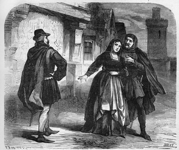 Prostitution in the Middle Ages: girls of joy flourished in the provinces like Paris. Engraving in “The history of prostitution and debauche among all the peoples of the world from antiquity to the present day” by Dr. Th. -F. Debray. 1879.
