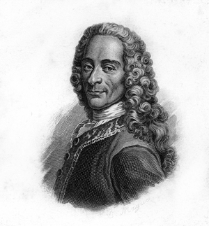 Portrait of Voltaire, engraving of the 19th century (Engraving)