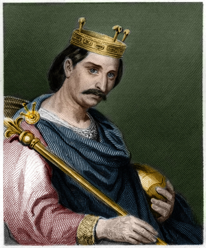 Portrait of Charles II the Bald (823 - 877), King of France - in “Histoire des Francais”” by Lavallee, engraving, sd., 19th century.