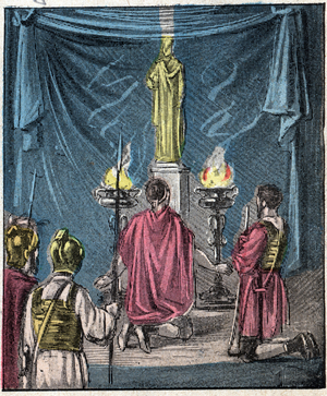 After the destruction of Jerusalem the Romans pay tribute to the Paian deities, beg of 20th century (print)