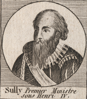 Portrait of Maximilian of Bethune (1559-1641), Duke of Sully, Minister of Henry IV - Maximilian of Bethune, first duke of Sully, faithful right-hand man who assisted king Henry IV of France - engraving from “Instruction sur l'Histoire de France”” by Charles Constant Le Tellier 1821