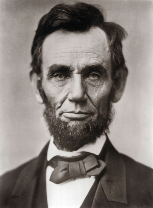 Portrait of Abraham Lincoln - Portrait of Abraham Lincoln (1809-1865) 16th President of the United States of America. Photograph by Alexander Gardner, (1821-1882)