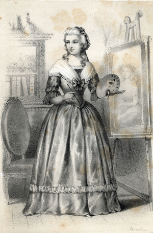 Portrait of Angelica (Angelika) Kauffman (1741-1807) Painter, 19th century (Engraving)
