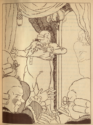 The Grand Duke admires himself in the mirror. Engraving in “” Les habits neufs du Grand Duke””, tale by Hans Christian Andersen (1805-1875), 1940.
