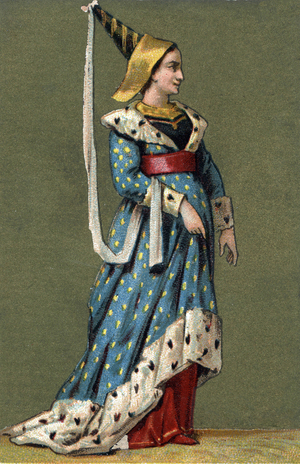 Portrait of Anne de Beaujeu, Anne of France, Duchess of Bourbon, daughter of Louis XI. Chromo
