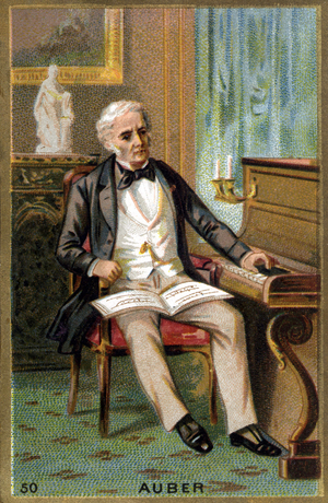 Portrait of Daniel François Esprit Auber (1782-1871), French composer. Chromolithography of the 19th century.