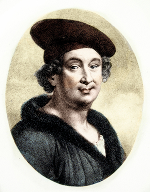 Portrait of Francois Villon (1431-63) (engraving)