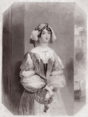 Jessica (The Marchand of Venice) Jessica daughter of Shylock (The Merchant of Venice) in - “” Shakespeare Women's Gallery, collection of forty-five serious portraits by early London artists, enriched with critical and literary notices””” circa 1838 - from “” Gallery of the women of Shakespeare, Collection of forty five portraits engraved by the first artists of London, enriched by critical and literary notes”, circa 1838