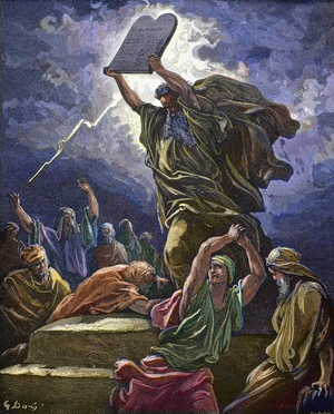 Moses Breaking The Tablets Of The Law, 19th century (engraving)