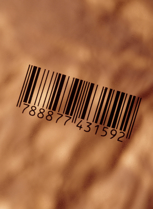 Consumer society symbolized by a barcode.
