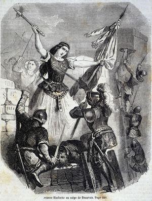 Jeanne Hachette at Beauvais in 1472 - in “Histoire de France” by L.-P. Anquetil, 1851.