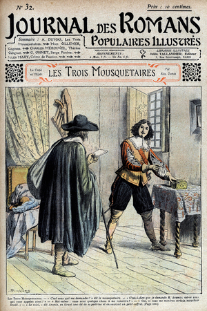 Illustration for "Les Trois Mousquetaires" (The Three Musketeers), 1906 (engraving)