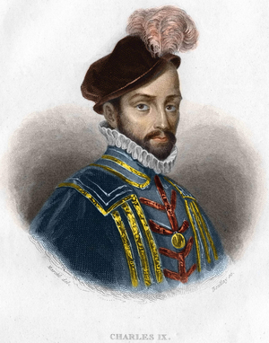 Portrait of Charles IX (1550 - 1574), King of France engraving 19th century