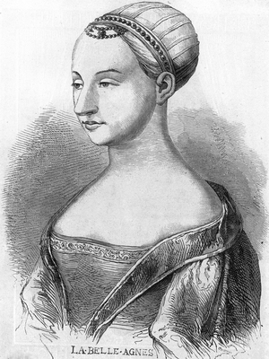 Agnes Sorel (1422-1450) favorite by Charles VII. Engraving of the 19th century.