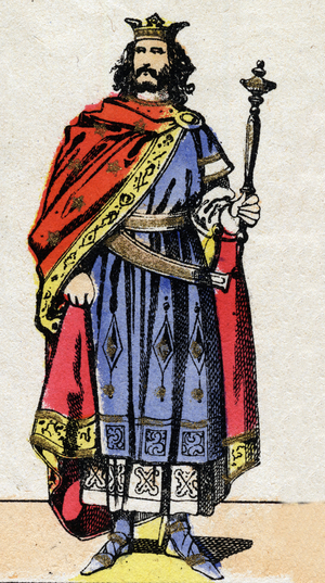 Dynastie mérovingienne : Portrait de Chilperic II (env. 700-721) Roi des Francs de 715 à 721, fin 19e siecle (impression)