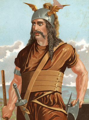 Portrait of Spartacus. Head of slaves revolted against Rome (died 71 BC). after hombres y Mujeres celebres. Barcelona 1877.