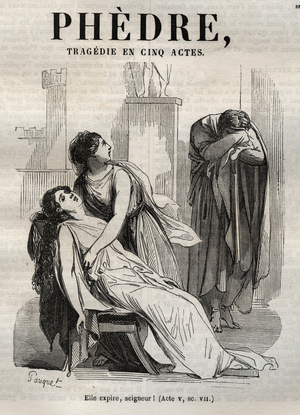 Phedre, by Jean Racine (1639-1699 -  "Works of Jean Racine", 1851 (engraving)