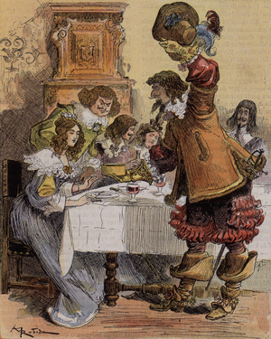 Illustration for a character from Albert Robida's book. Cover "Le Petit Francais Illustré" from 20/01/1900 (print)