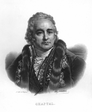 Portrait of Jean Antoine Chaptal, (Jean - Antoine) Comte de Chanteloup (1756 - 1832) French chemist and politician. Delpech engraving