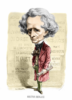 Portrait of Hector Berlioz by Carjat. sd. late 19th century.