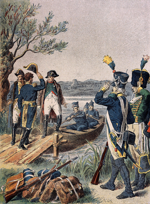 Napoleon and Massena on Lobau Island, 1809