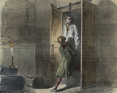 Calas case: on 13 October 1761, Marc Antoine Calas is found hanged in the family boutique in Toulouse - Engraving in “” Causes celebres de tous les peuples”” by Armand Fouquier (1817-18?) 1858-1867 - private collection