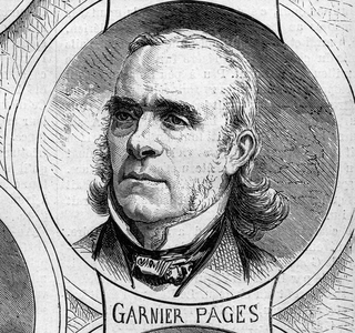 War of 1870 - Government of the National Defense: portrait of Louis Antoine Garnier Pages (Garnier-Pages) (1803-1878), member of the provisional government of 1870. Engraving in “” Le Monde Illustré”” n°706 of October 22, 1870.