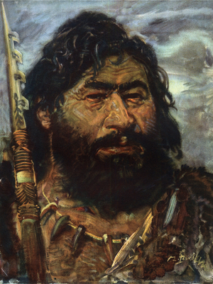 Magdalenian - Magdalenian hunter (Upper European Paleolithic) - in “The Prehistoric Men” (drawing)