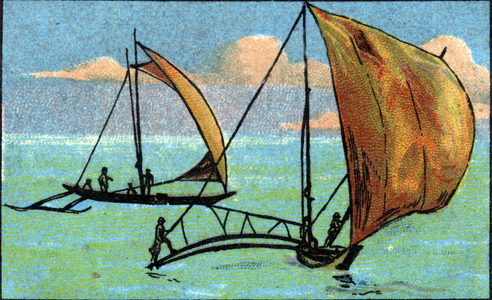 English Indies: swinging canoes from the island of Ceylon. 1936 (chromo)