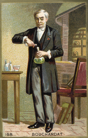Portrait of Bouchardat. 19th century chromolithography.
