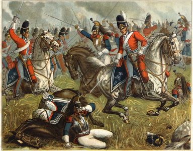 The 2nd Royal North British dragoons at Waterloo (1815) - in Harper's Young People”, 1889.