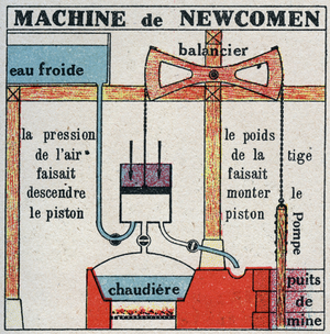 The steam machine: machine by Thomas Newcomen Anonymous illustration of 1925 (print)