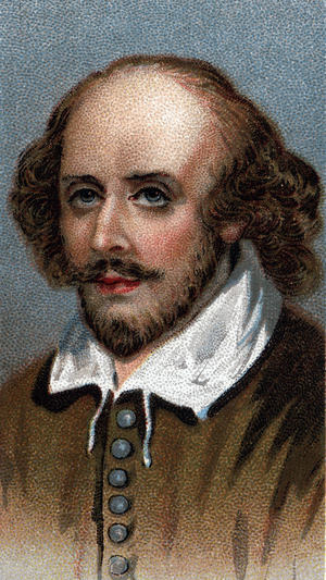 Portrait of William Shakespeare, English playwright - From series "Leaders of Men", 20th century (chromo)