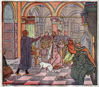 History of France in the Middle Ages: a troubadour tells the exploits of Charlemagne and Roland to the Lords of Chateaux, 1923 (print)
