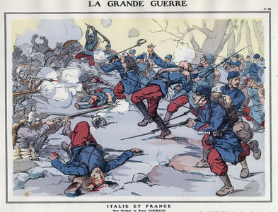 War 1914-1918: Death of Italian lieutenant Bruno Garibaldi on 26 December 1914 in Argonne.