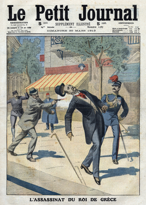 First page of the “Little Journal” of Sunday, March 30, 1913: The assassination of King George I of Greece in Salonica